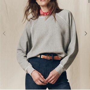 THE GREAT College Sweatshirt Gray White Polka Dot Distressed Sz 2 US M